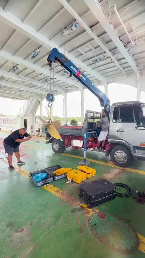 Preparação de içamento a bordo